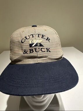 Cutter & Buck Two-Tone Logo Cap in Beige and Navy